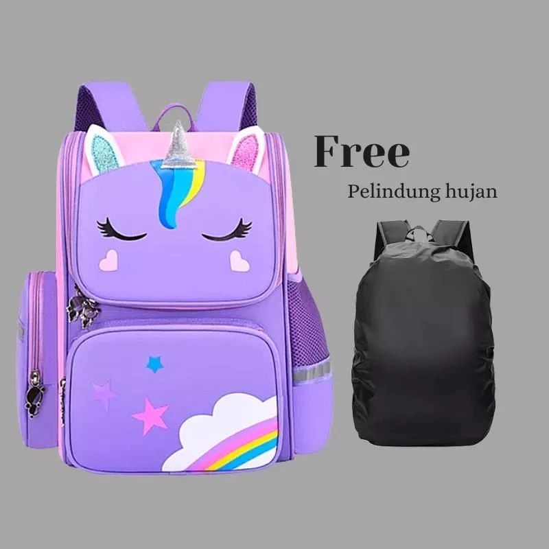 [BISA COD] tas sekolah Anak perempuan tas ransel karakter unicorn anak terbaru