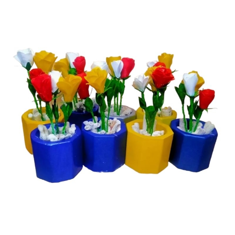 furniture bunga mawar artificial bunga plastik dan pot mini,hiasan dinding,bunga mawar plastik