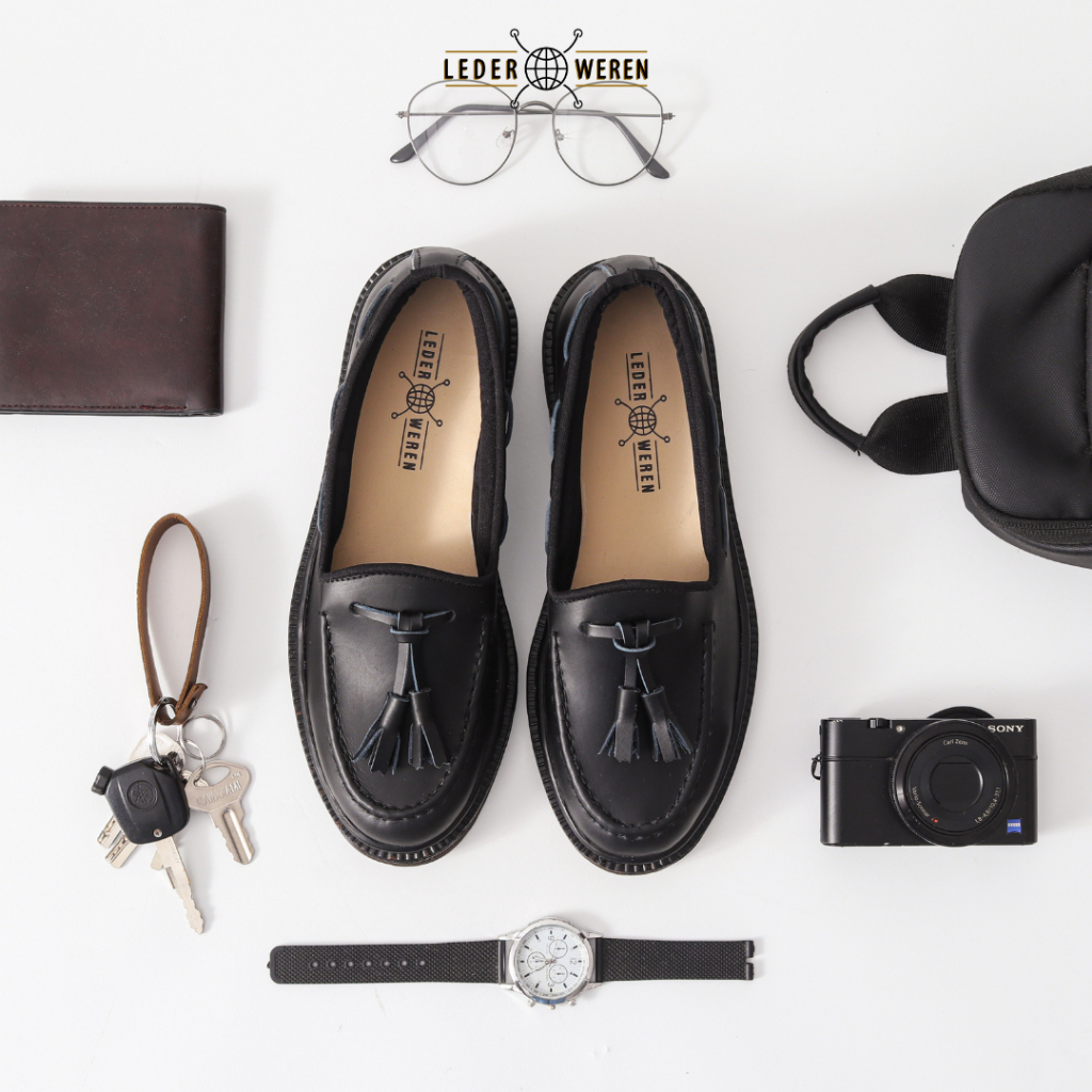 Lederweren - Leder Loafer 1 Black - Sepatu Formal Pria Kulit Premium - Sepatu Loafer Pria Image 2