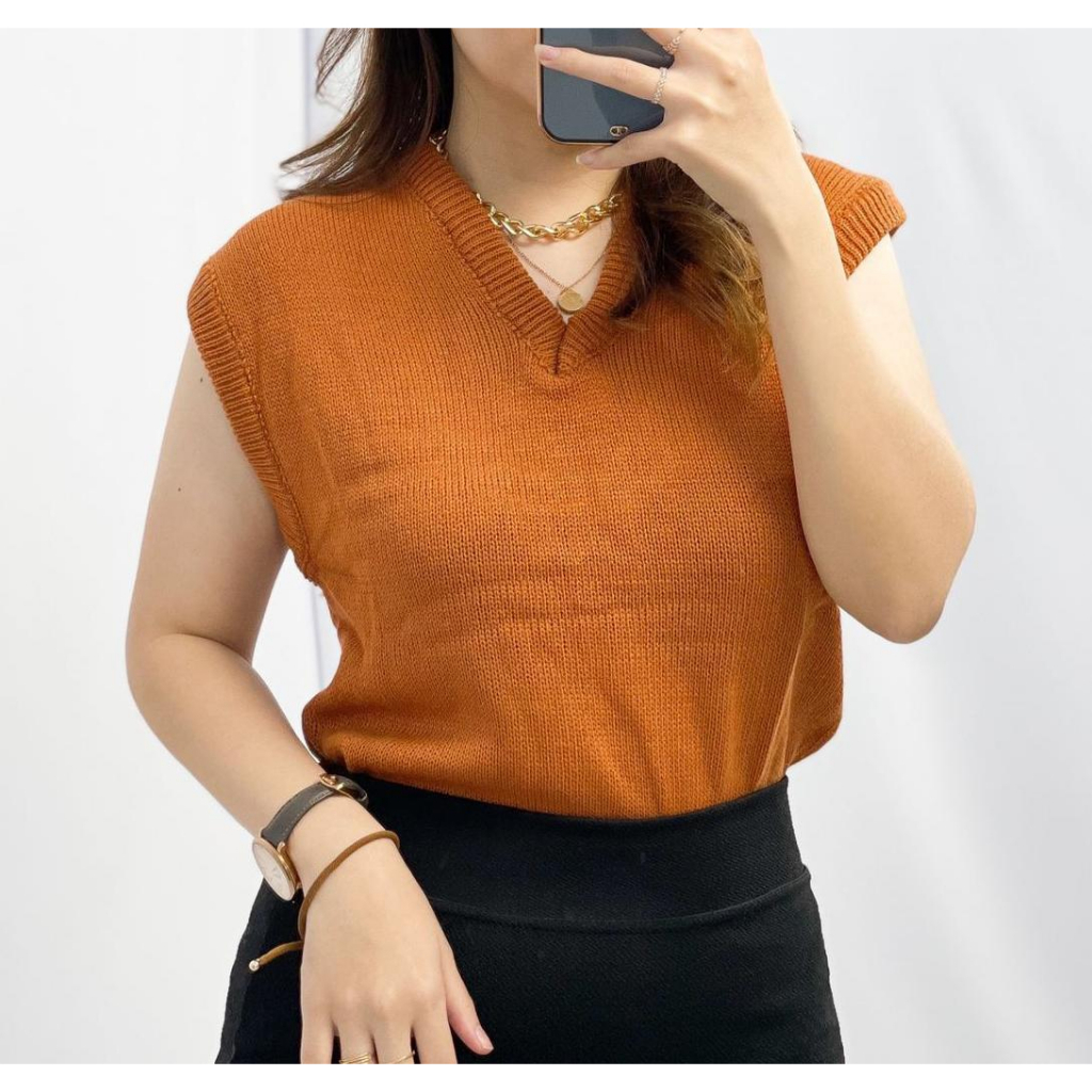 REAL PICTURE Atasan Wanita Sally / Blouse / Blus / Rompi Rajut Wanita