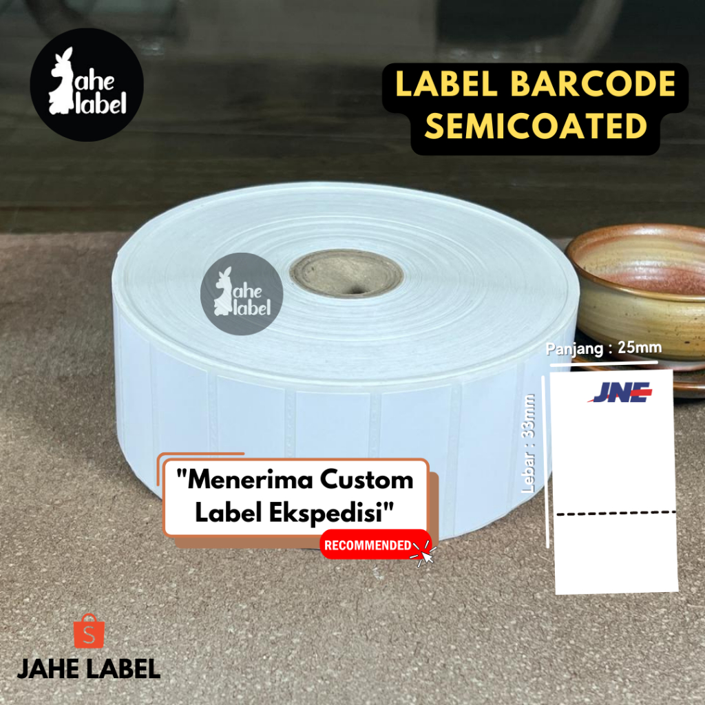 

HJK Label Barcode 50x20 mm Semicoated Stiker Label 50x20mm 5000 pcs