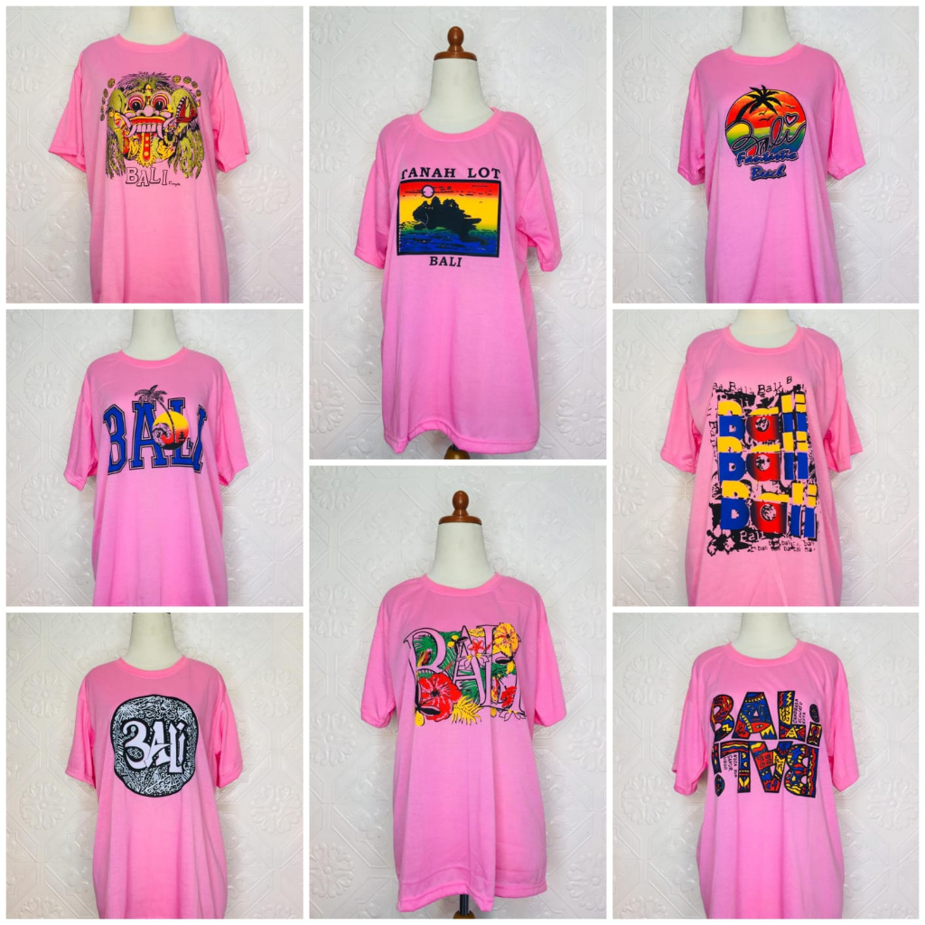 KAOS BALI baju bali oleh oleh bali termurah PINK