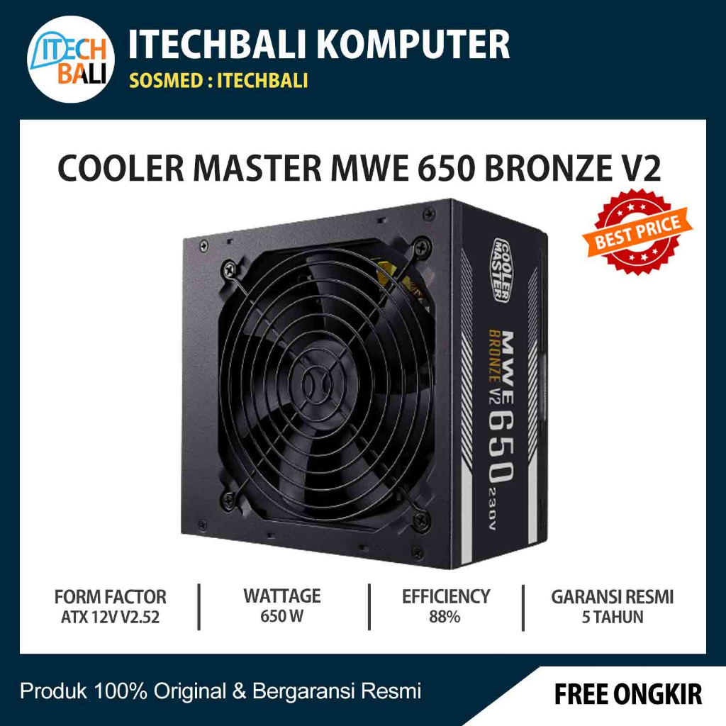 PSU Cooler Master MWE 650W V2 80+ Bronze | ITECHBALI