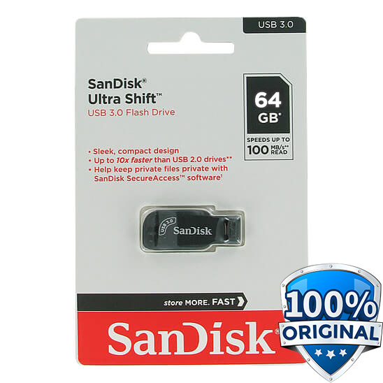 SanDisk Ultra Shift CZ410 USB Flashdisk 64Gb USB 3.0