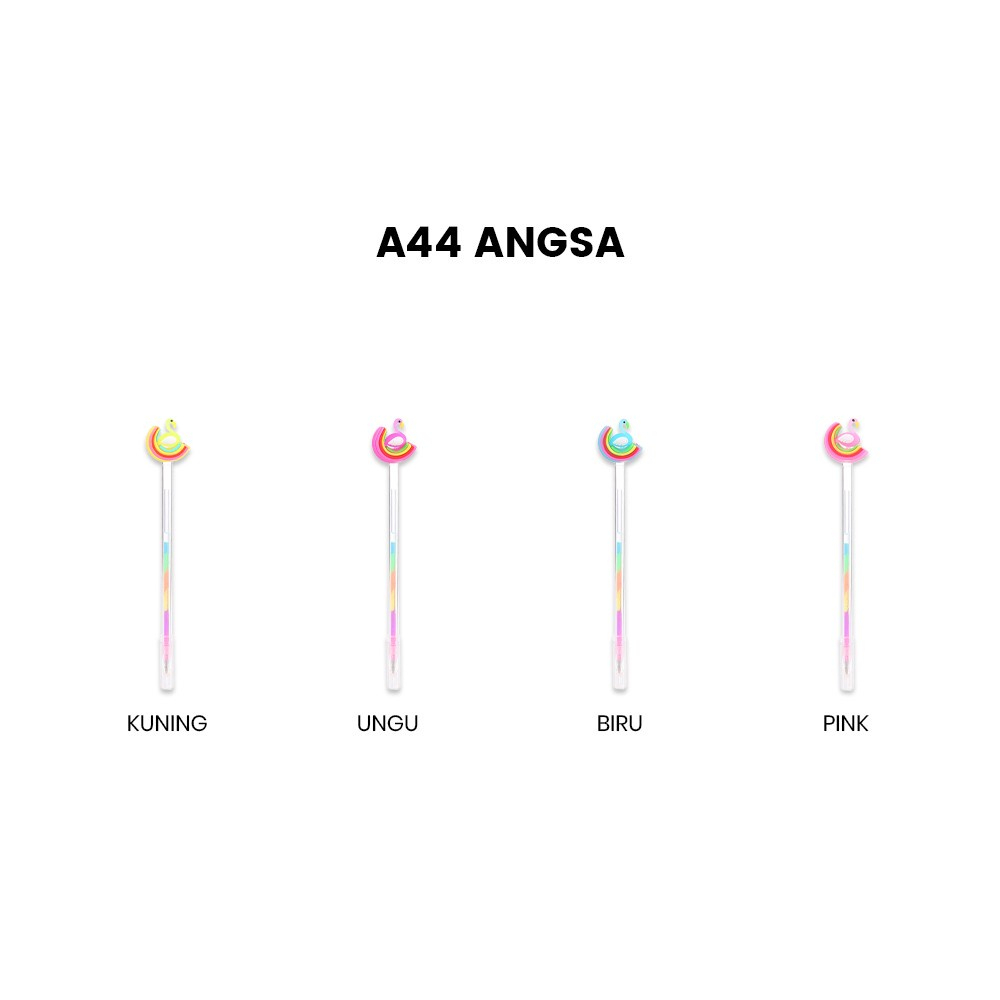 (clashop) Pulpen Gel 0.5mm Karakter Angsa Tinta Rainbow Pena Pelangi Lucu / Alat Tulis Sekolah Drawing Pen Warna Warni Import A44