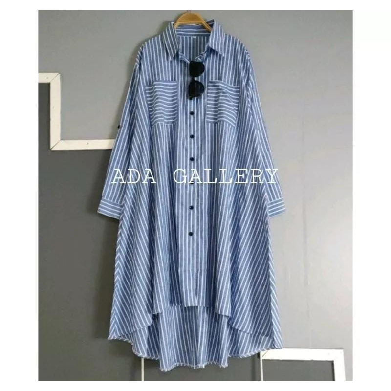 Saless Nando Tunik Salur Garis Bahan Katun Premium Import 8050