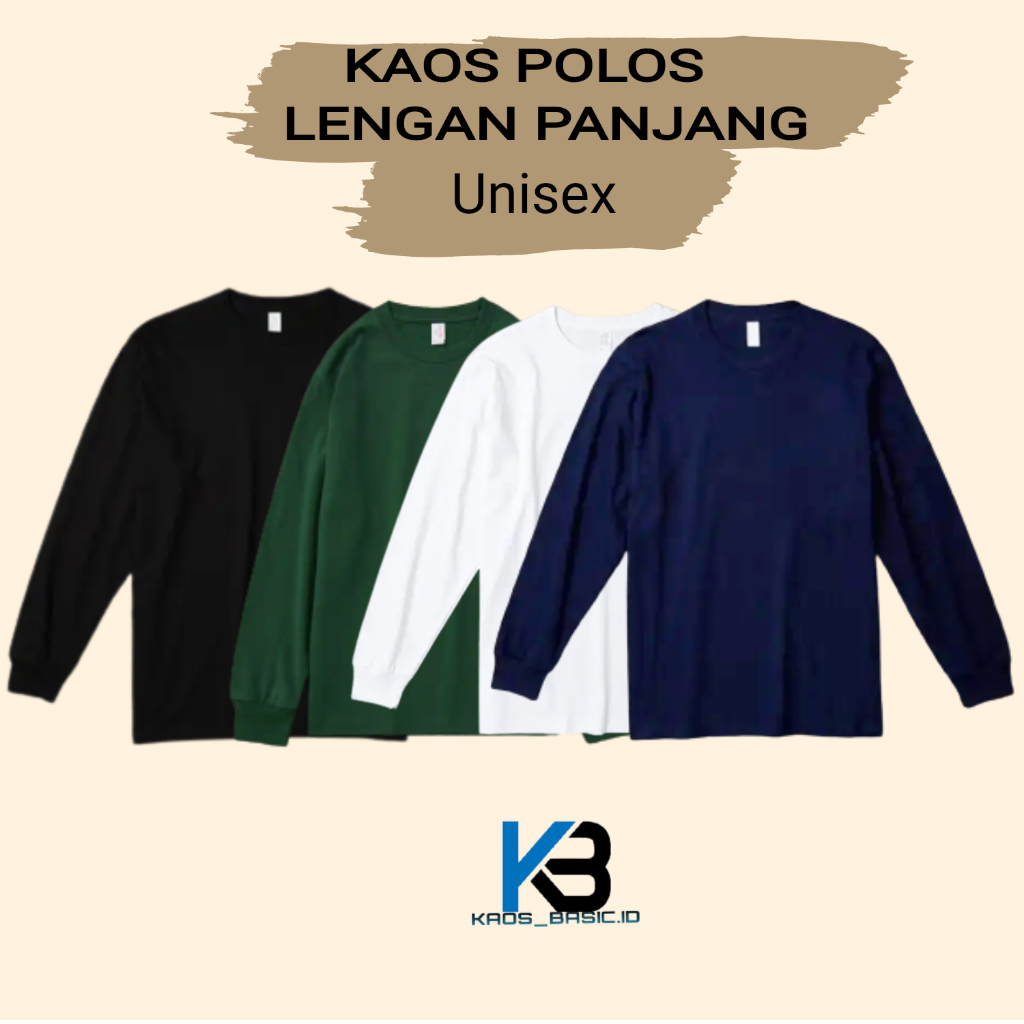 KBI Kaos Polos 100% Cotton Combed Premium Lengan Panjang