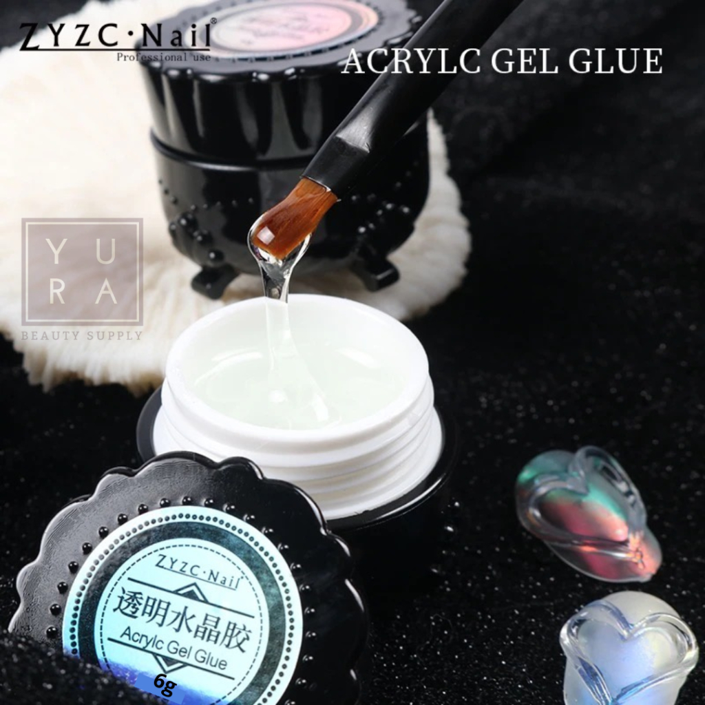 ZYZC Acrylic Gel Glue/ NAIL TIP GLUE FOR NAIL EXTENSION 6G/ PVC Clear Gel ( Non Stick Multifunction Gel )