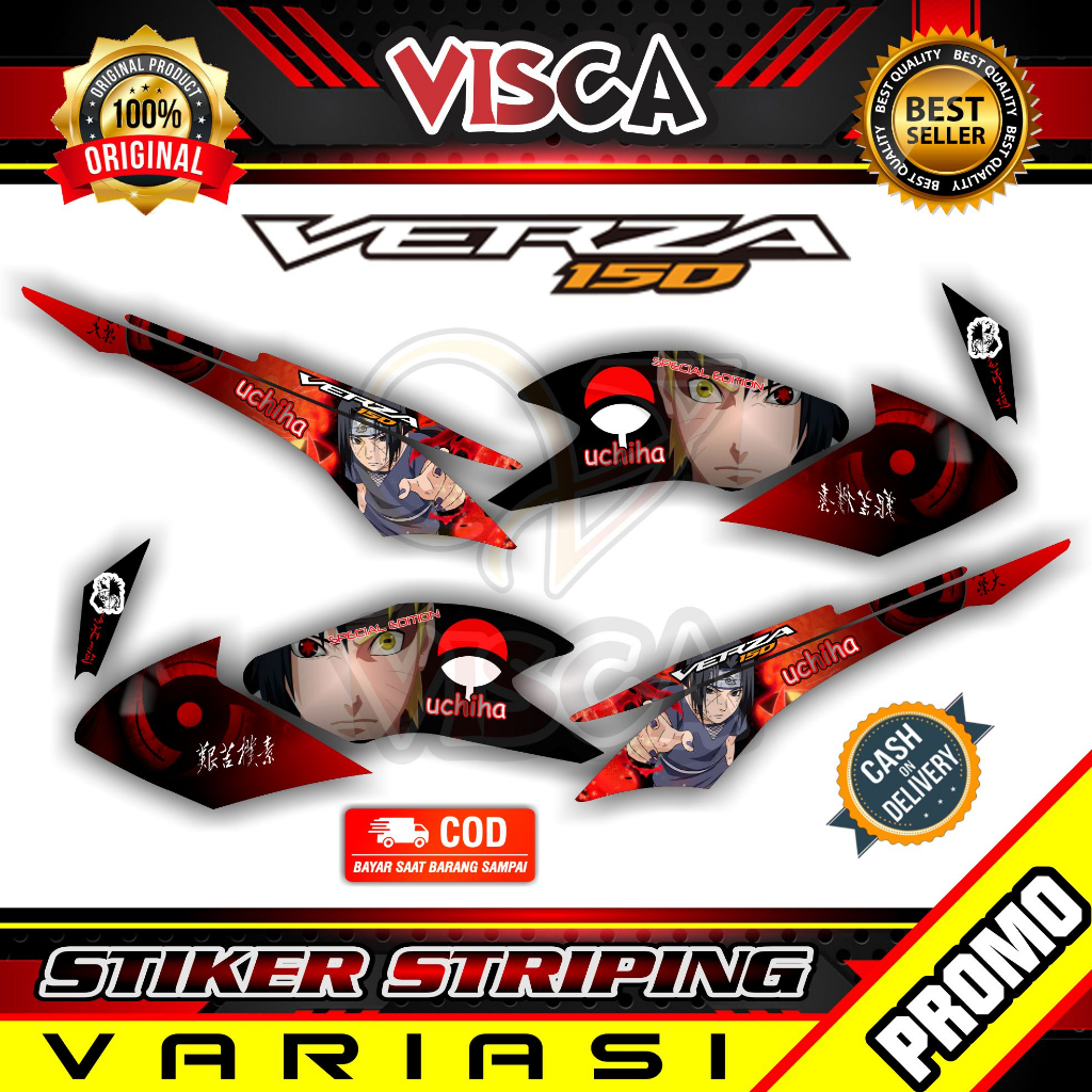 Striping Verza  -  Sticker Striping Variasi Lis Verza - Striping Hologram Verza - Uchiha