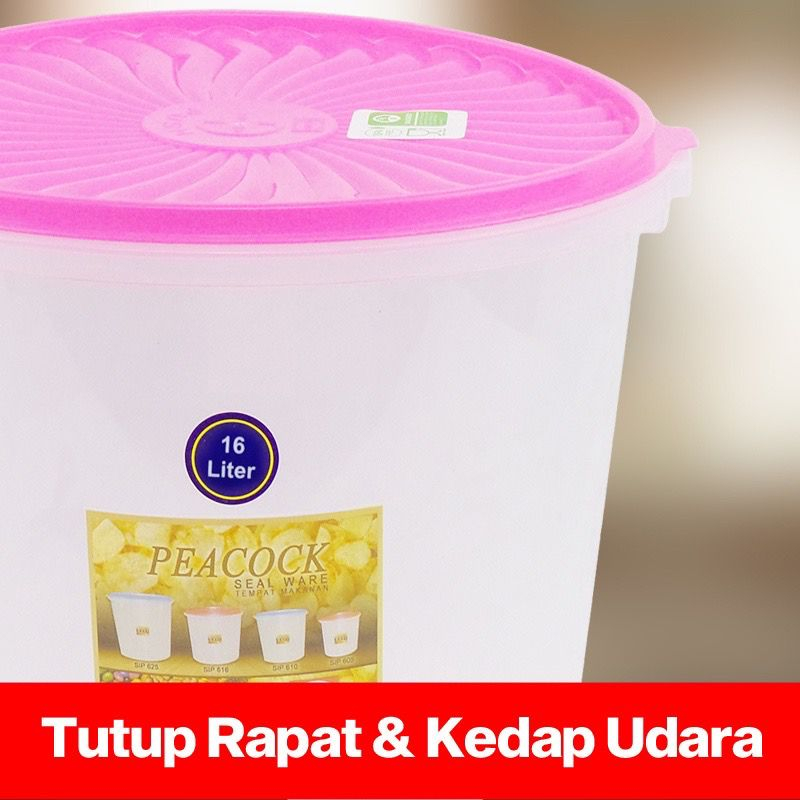 Shinpo 616 Sealware Toples Kerupuk / Krupuk Peacock 16 liter Kedap Udara