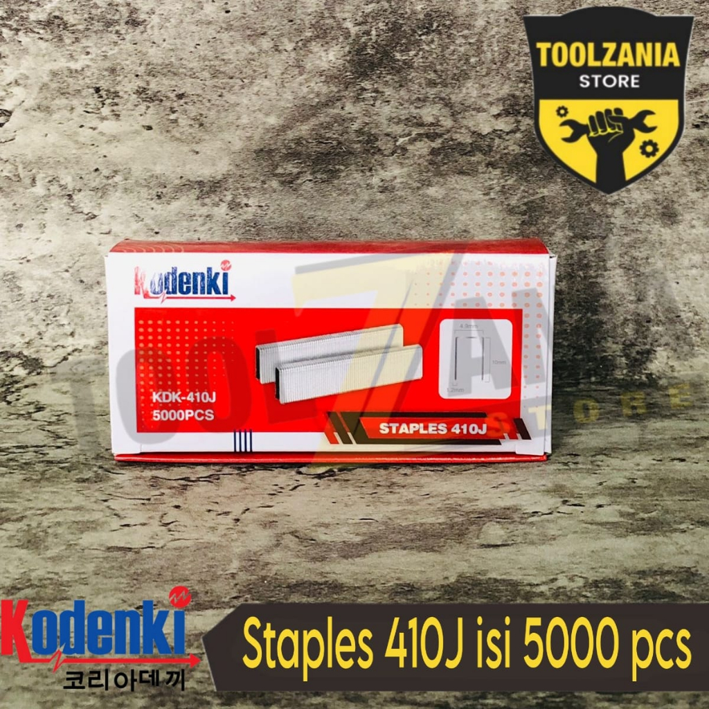 

Isi staples tembak angin 410J kodenki 5000 pcs isi stapler 410 J isi 5000pcs bisa untuk rotan mebel jok sofa dll