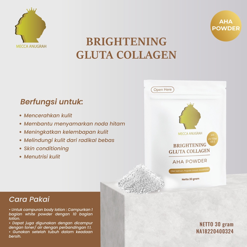 Mecca Anugrah  Brightening Gluta Collagen AHA Powder 30gr