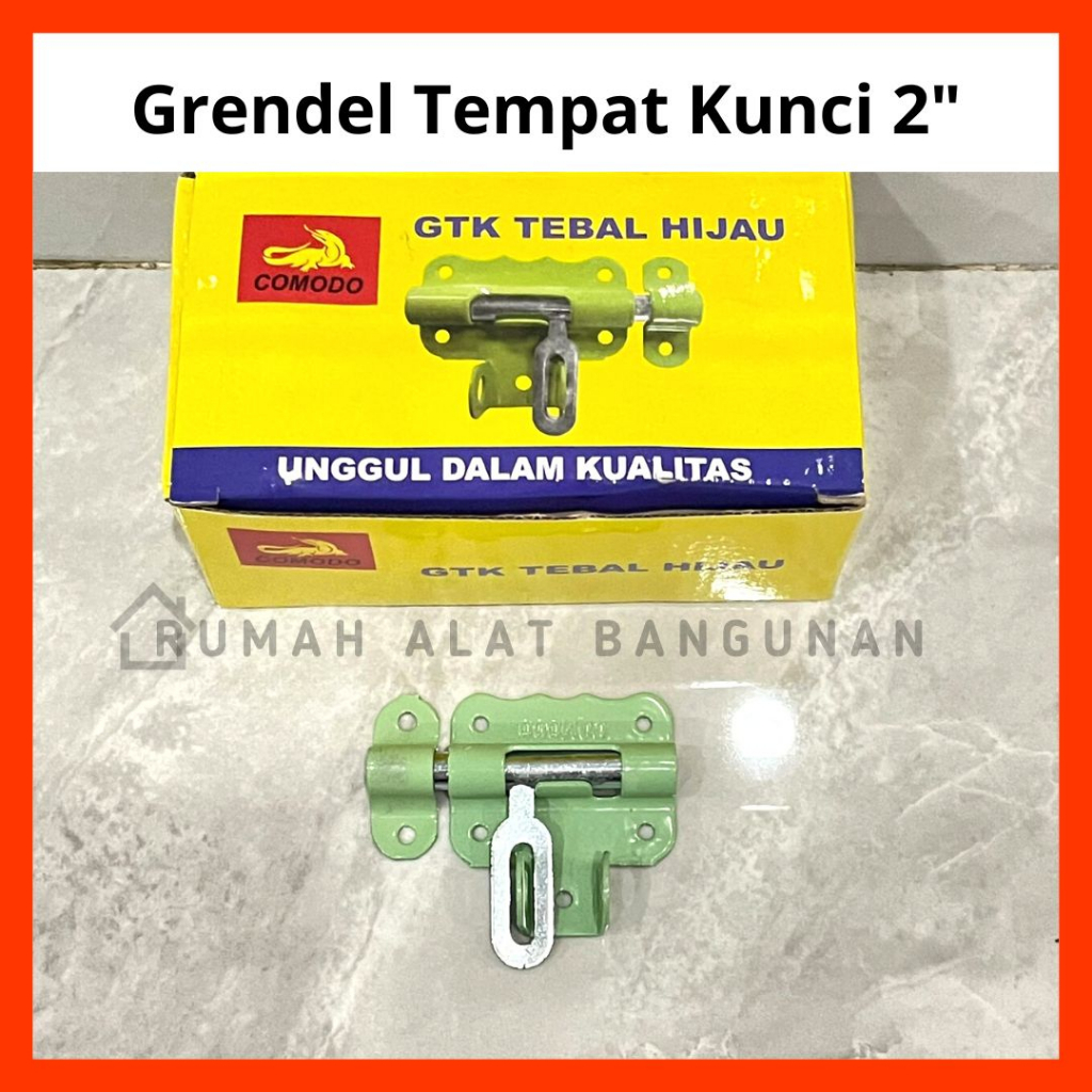 Grendel Pintu Jendela 2" Tebal Slot Gembok Kunci Lemari