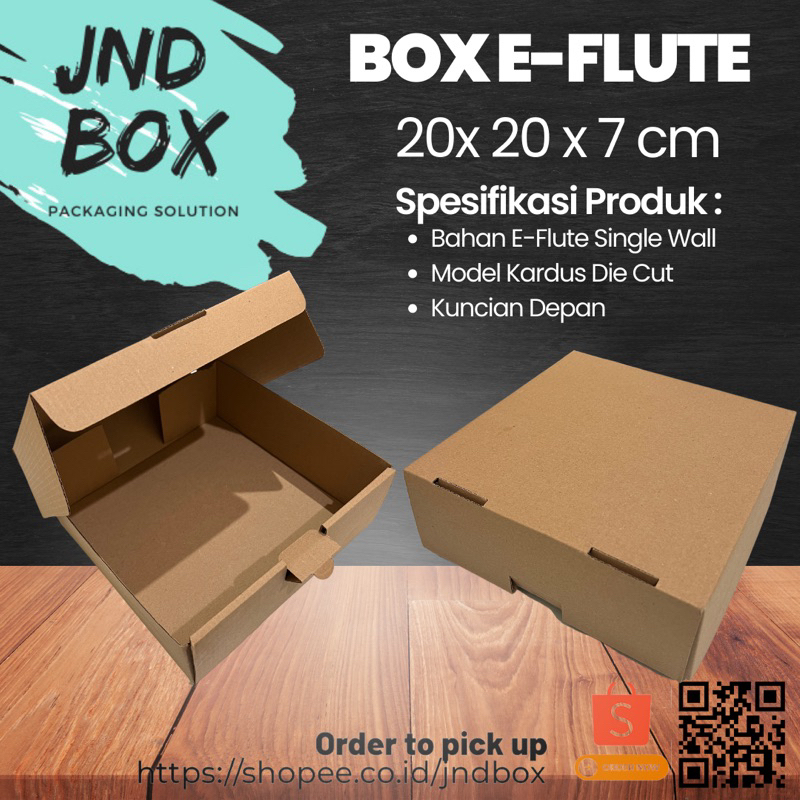 Box Eflute 20 x 20 x 7 cm (Min Order 20 Pcs)