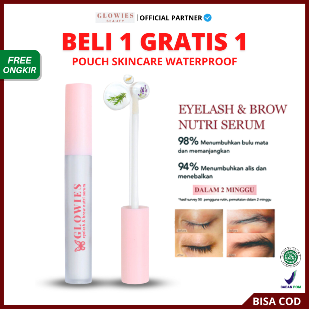 [ Agen Resmi ] Glowies Beauty Eyelash &amp; Brow Nutri Serum - Serum Alis dan Bulu Mata