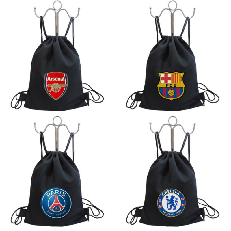 new string bag tas ransel serut FULL COLOR (DTF) sablon KLUB BOLA | bahan drill halus drawstring stringbag bag gymsack futsal olahraga kuliah kampus