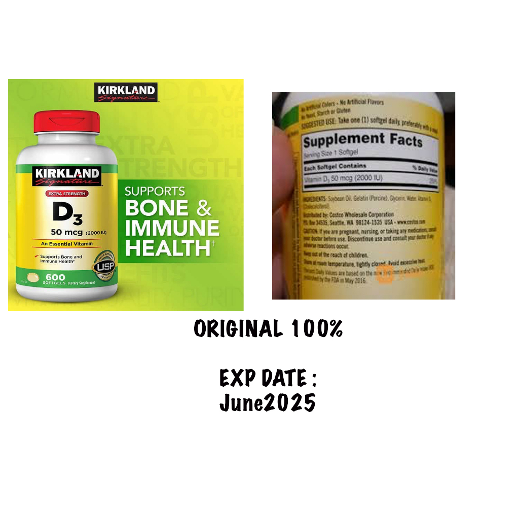 Kirkland Signature Vitamin D3 2000 IU - 600 Softgels