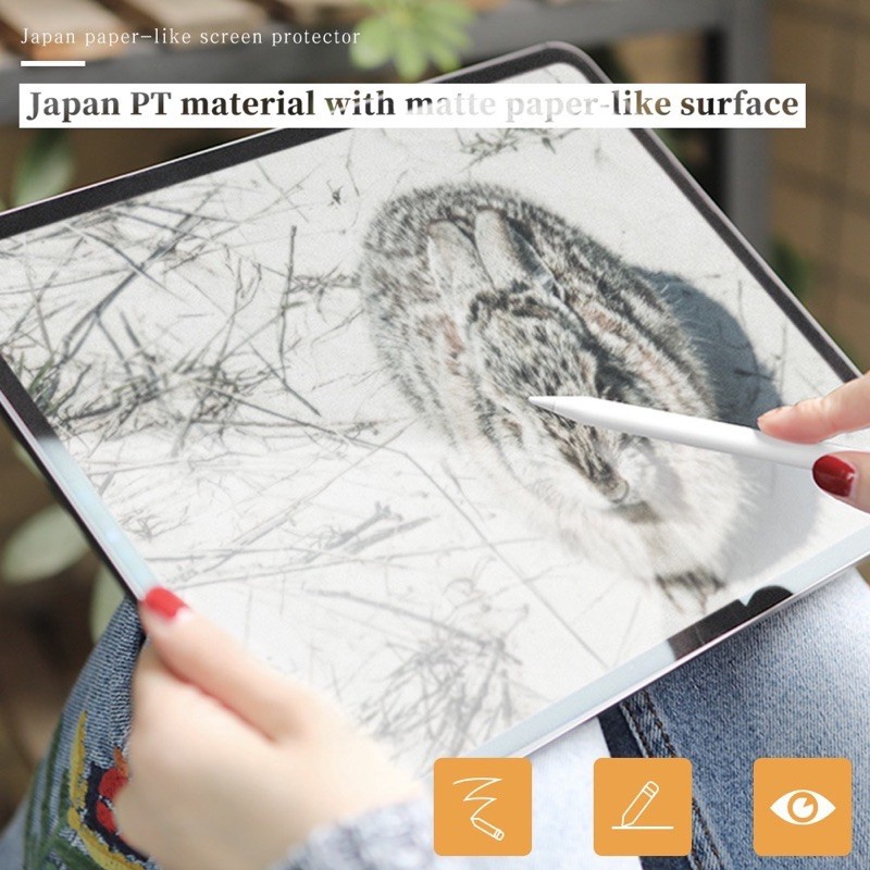 IPAD FILM PAPER LIKE SCREEN Anti Gores Protector IPad Air1/Air2/iPad5th/iPad6th 9.7inch Japan Paperlike Guard For iPad7th/8th/9th 10.2in Air3/Pro10.5in Air4/Air5 10.9in /Pro11(2018/2020/2021/2022)(11)/M1/M2