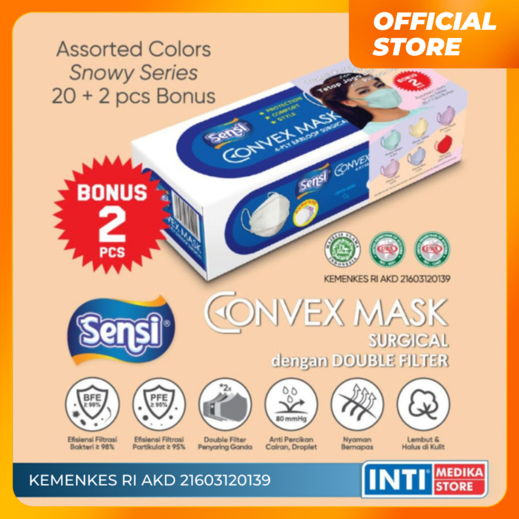 SENSI - Convex Mask 4 Ply SNOWY SERIES | Masker Sensi Earloop MIX