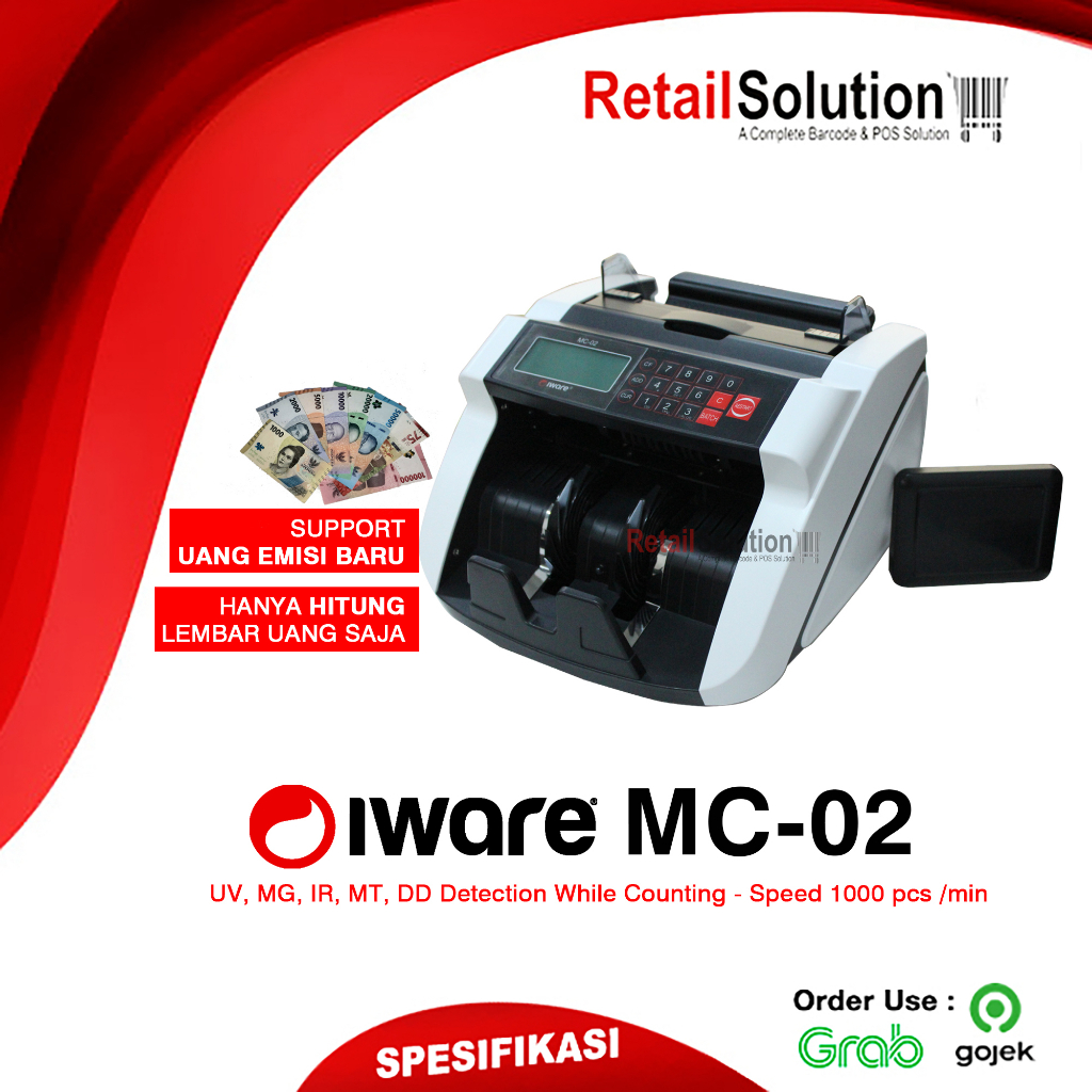 Mesin Penghitung Uang Money Counter UV MG IR - Iware MC02 / MC-02