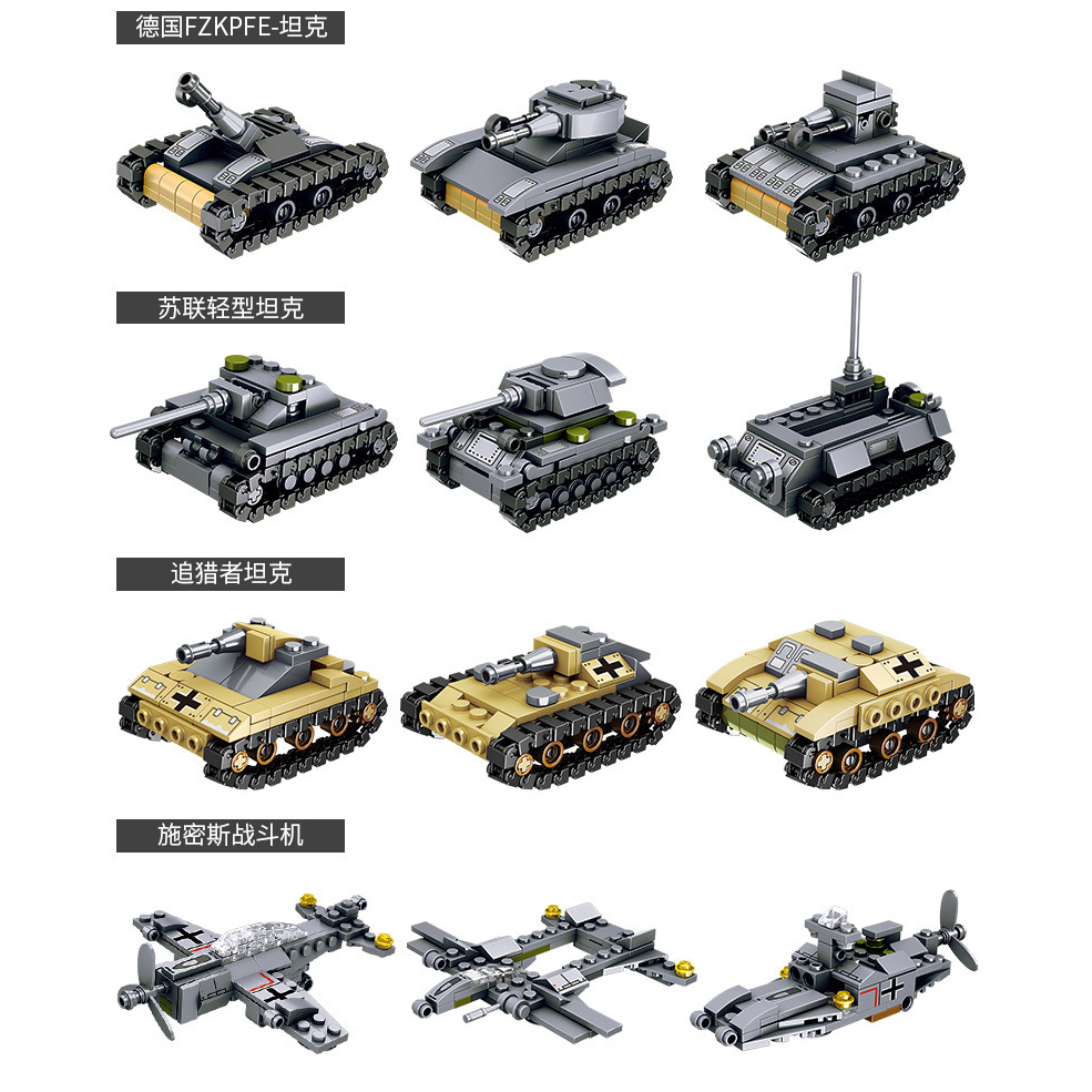 【Penjual Lokal】1000PCS+ Mainan Bricks Tentara Blok Bangunan Mobil Militer Truk Pesawat Model Senjata Bata Set Konstruksi Mainan Anak Laki Laki Tank Serikat Besi dan Baja