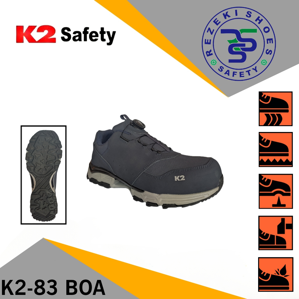 Sepatu Safety K2-83 Navy BOA - Safety Shoes K2 83 BOA Navy
