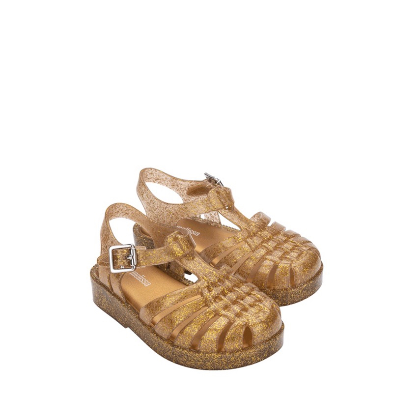 Mini melissa possession gold glitter size 24
