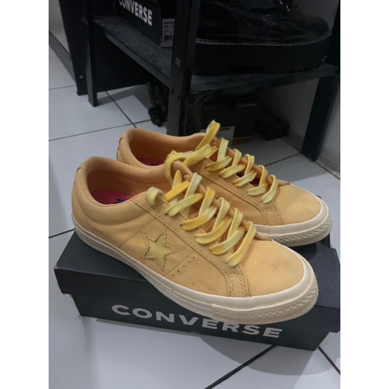 PRELOVED SEPATU SNEAKERS CONVERSE ONE STAR OX MELON BALLER BUTTER YELLOW ORIGINAL