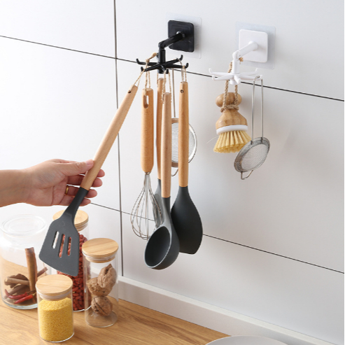 Gantungan Universal Putar 360^ Tempel Dinding Hanger Alat Dapur Spatula