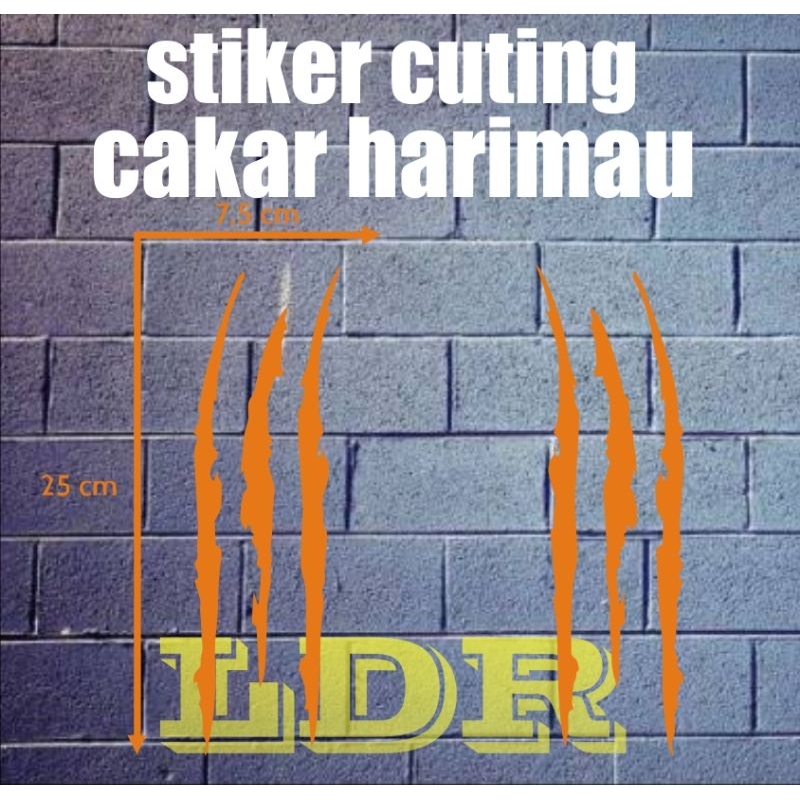 stiker cutting cakar harimau