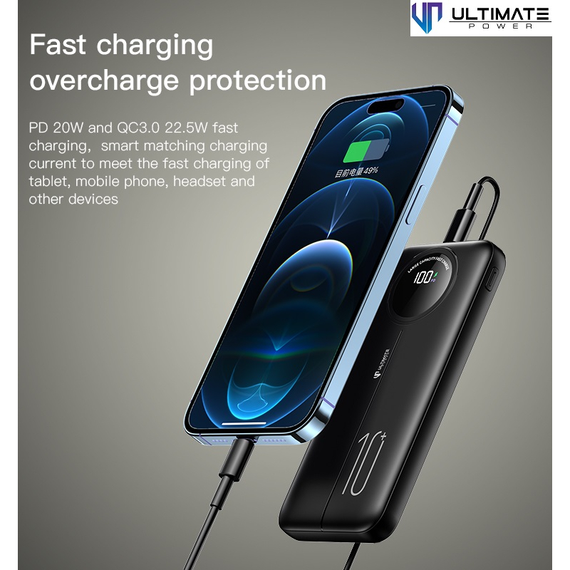 Ultimate Power bank Triple Fast Charging Powerbank 10000 QC+PD B10 Pro