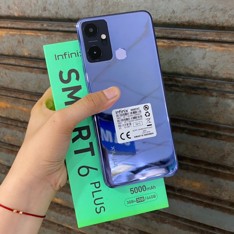 Infinix smart 6 plus 3/64gb second bekas pakai normal fullset original resmi