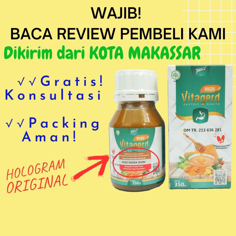 VITAGERD MADU ASAM LAMBUNG GEJALA GERD 3X LEBIH AMPUH asam lambung mual sesak gelisah begah perut pe