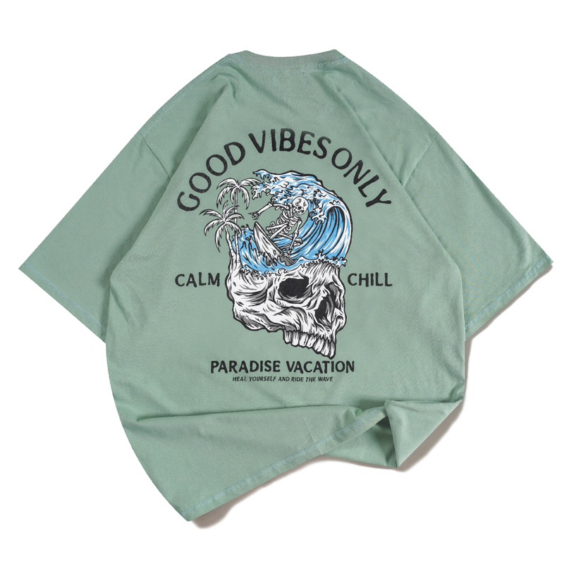 [N01188] T-shirt Oversized Distro Motif GOOD VIBES ONLY