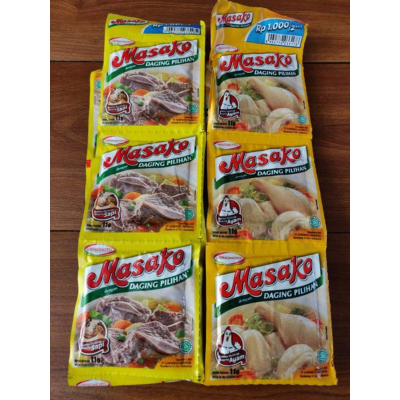 

Masako bumbu masak instan rasa sapi/ayam