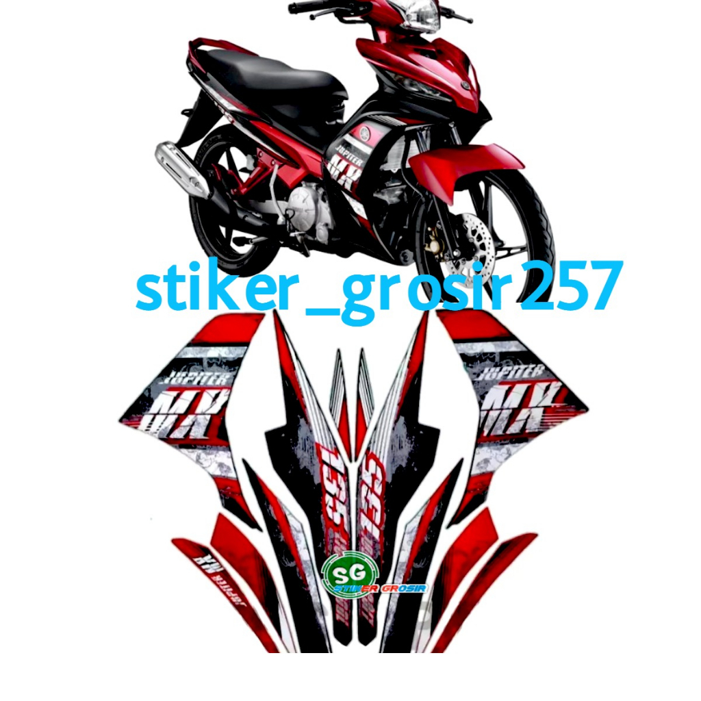 STICKER STRIPING LES LIS BODY MOTOR YAMAHA JUPITER MX NEW 135 2013 HITAM MERAH