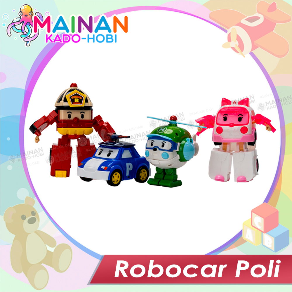 HADIAH ULANG TAHUN MAINAN EDUKASI ANAK ACTION FIGURE ROBOT TRANSFORM ROBOCAR POLI