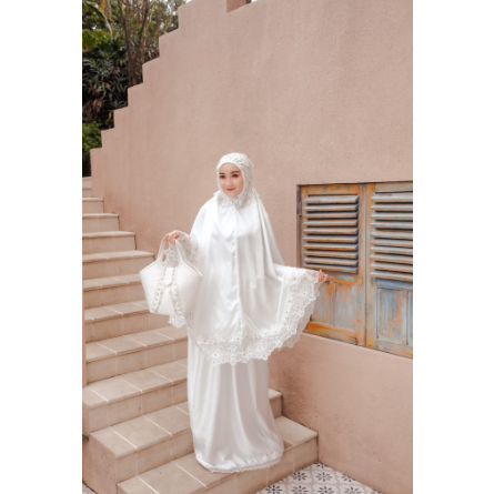 Mukena Set Dewasa Jumbo Mewah Elegan Renda Bordir Mutia - Arrasy -  ,mukena abaya ,harga mukena dewa