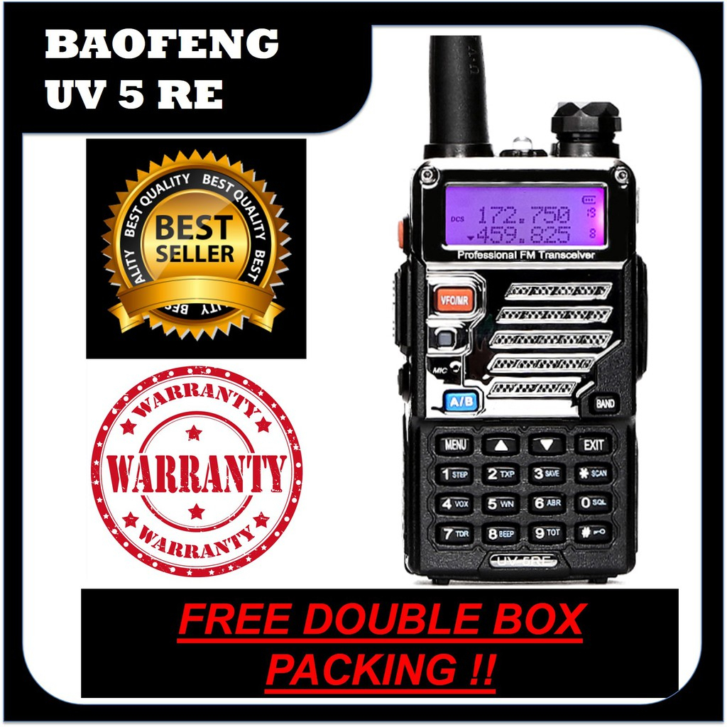 HT BAOFENG UV 5RE Dual Band VHF UHF, Bopeng UV5R E Garansi 1 Tahun - 5 RE Free Earset UV 5r