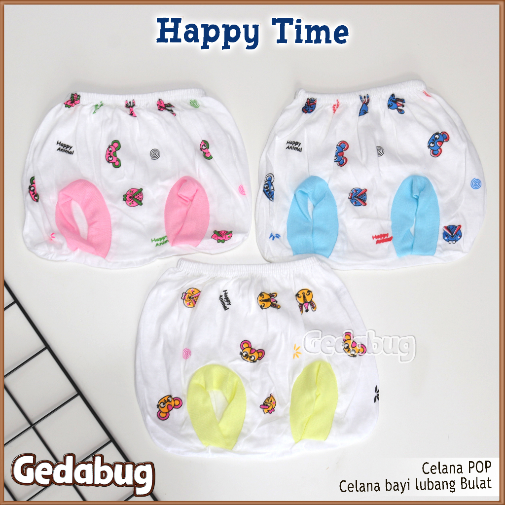 6 Pcs - Celana Pop Lucky Time | Perlengkapan Pakaian Bayi New Born - Gedabug