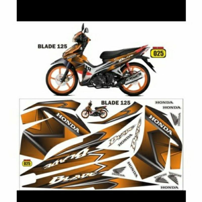 (COD) Striping Stiker vatiasi Honda Blade 2011-2015 sticker custom blade 125 fi / karbu blade /lis m