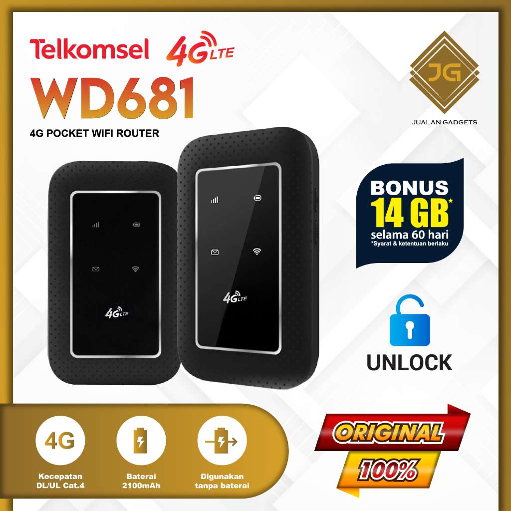 Modem Mifi 4G Telkomsel Unlock All Operator JIO WD681 - Garansi Resmi