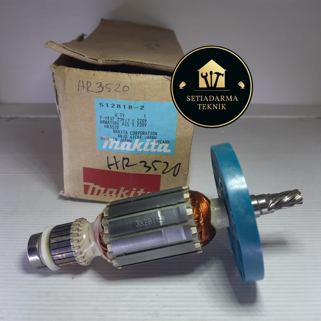 ARMATURE MAKITA HR3520 ORIGINAL // ANGKER MAKITA HR3520 PN: 512818-2