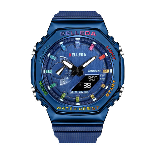 Jam Tangan Pria BELLEDA 9528 Olahraga Militer Anti Air Luminous Analog &amp; Digital Tali Silikon Multifungsi Jam Tangan Cowok