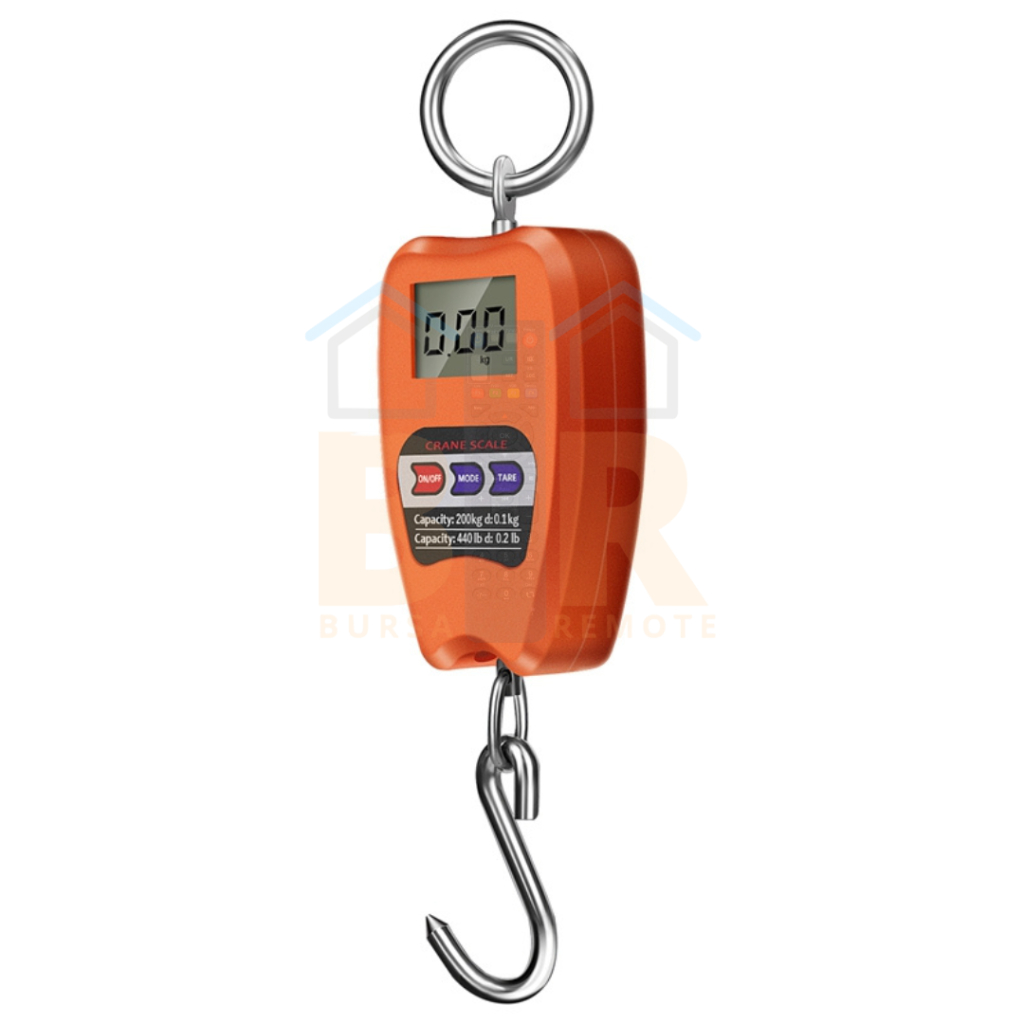 Timbangan Gantung Digital 200Kg/440Lb Led Lcd Kait Hook Mini Crane Hanging Scale Untuk Barang Ayam Buah Sayur