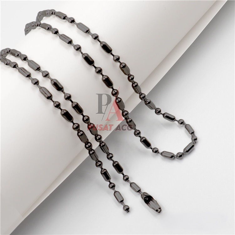 Rantai Kalung MCI Titanium Stainless BIJI LADA HITAM GOLD SILVER Anti Karat Pria Wanita