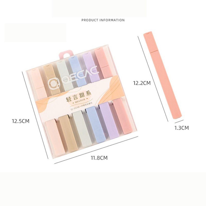 (ctshop1) Stabilo 6pcs kepala 2in1 / Kotak Spidol Highlighter Dua Sisi Warna Permen Macaron Untuk Stationery Sekolah / Kantor