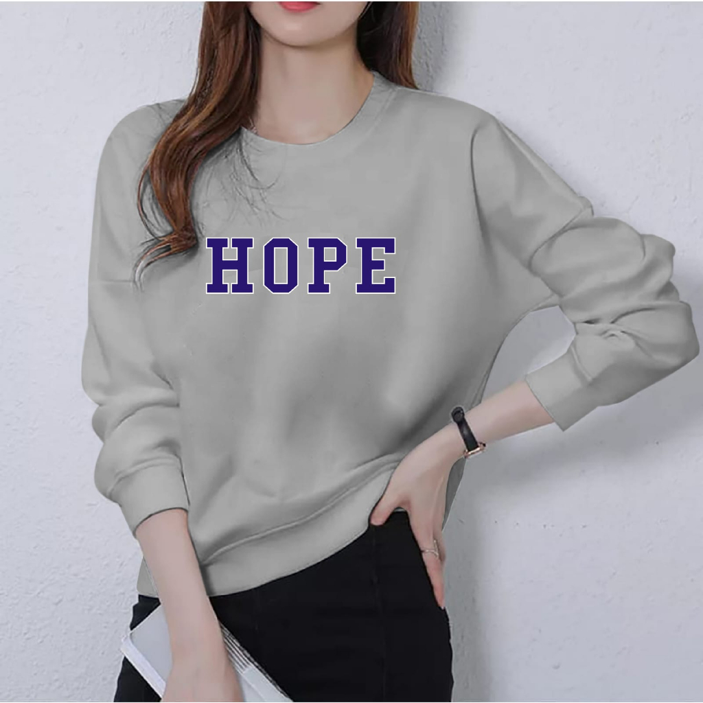 BAJU ATASAN TRENDY HOPE GIRL TERBARU-KAOS DISTRO CEWEK KEREN LENGAN PANJANG MASA KINI DAN TERLARIS