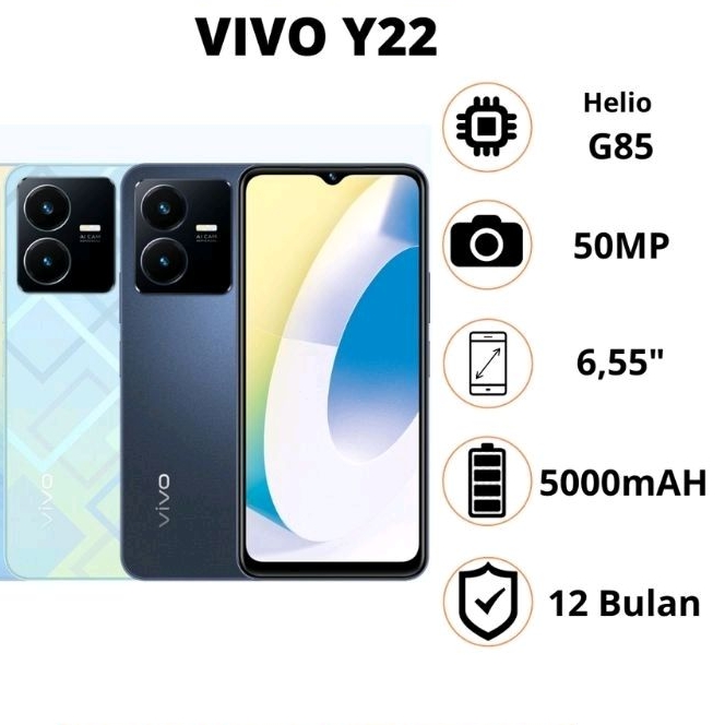 HP VIVO Y22 Y 22 RAM 4 64 GARANSI RESMI INDONESIA ORI ORIGINAL ASLI NEW BARU 100%