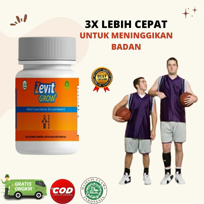 ZEVIT GROW PENINGGI BADAN ORIGINAL | ZEVIT PENINGGI BADAN HERBAL